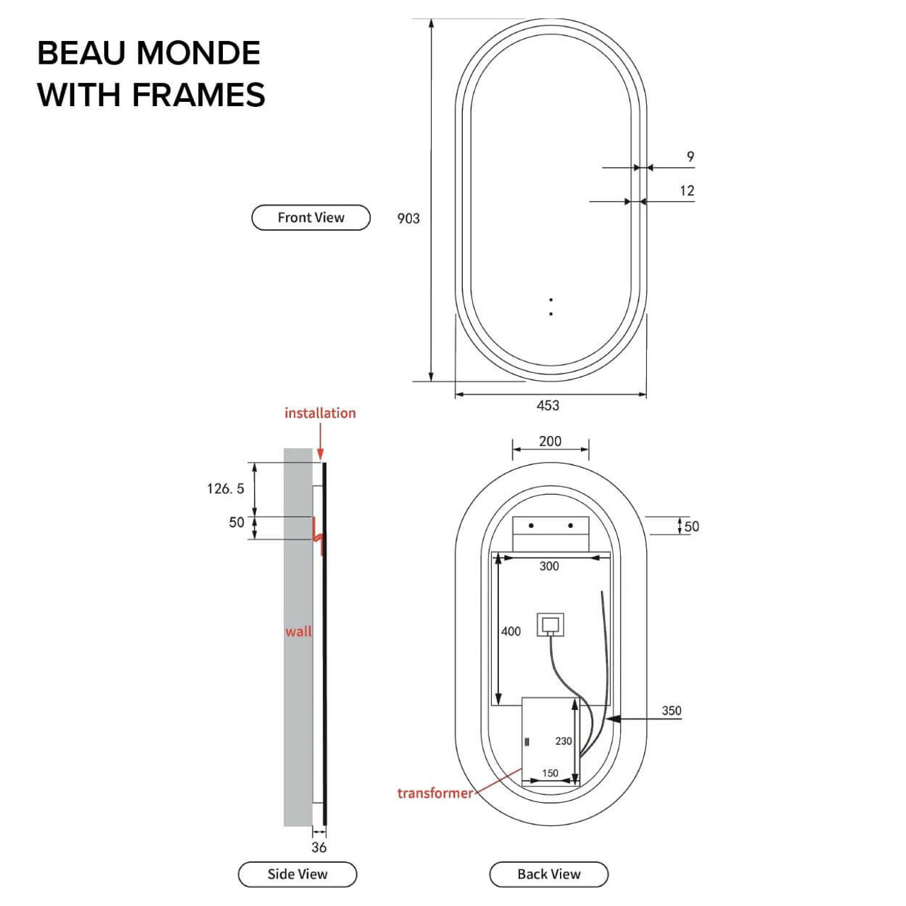  Aulic Beau Monde LED Mirror 