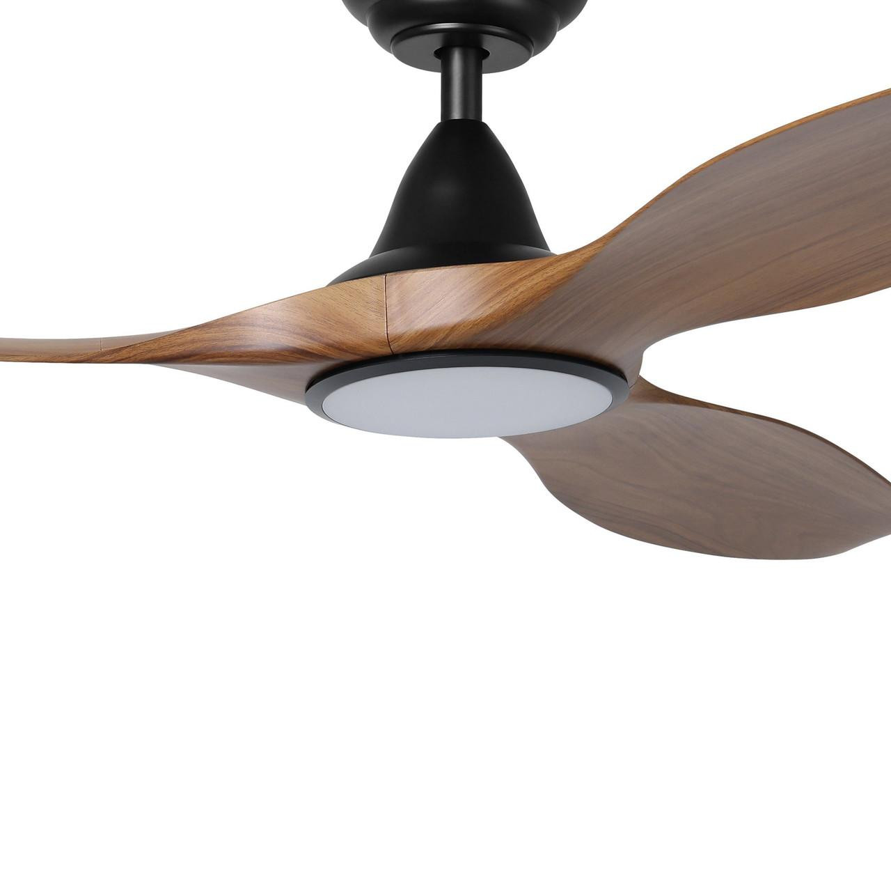 Eglo Noosa 60" Ceiling Fan black and New Teak with Light 