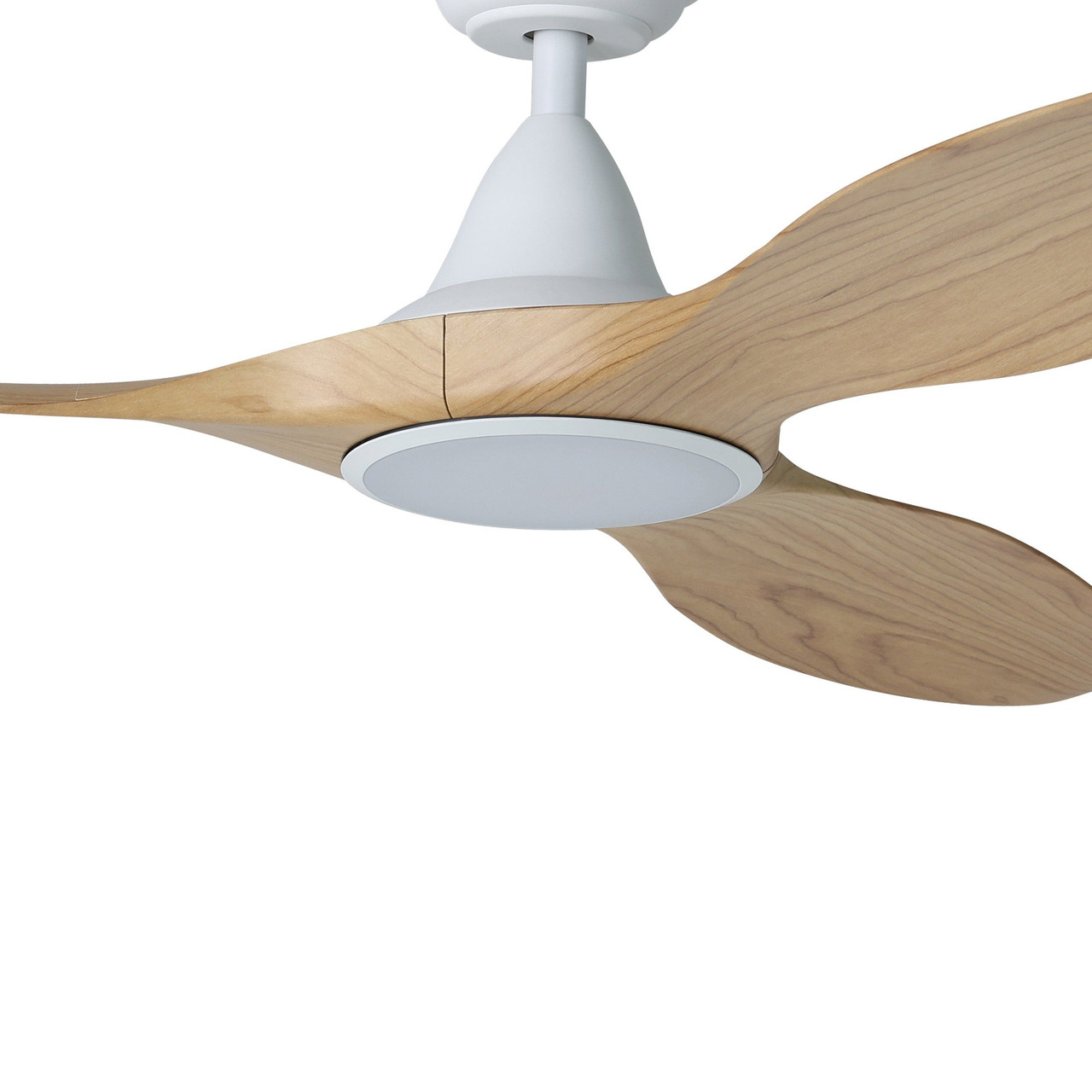Noosa 60" Ceiling Fan White and Blackbutt with Light 20685116