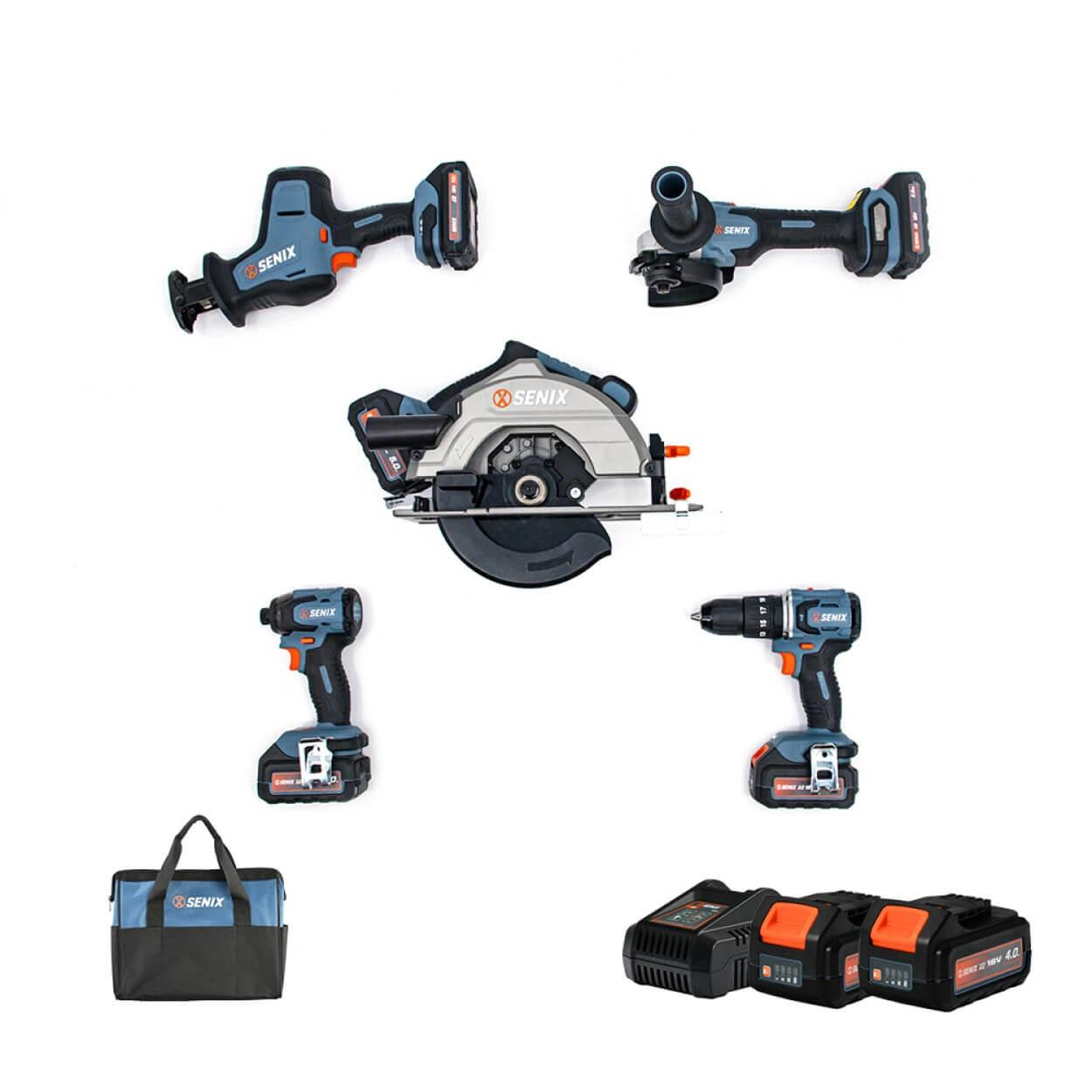 Senix X2 18V 5 Piece Combo Kit