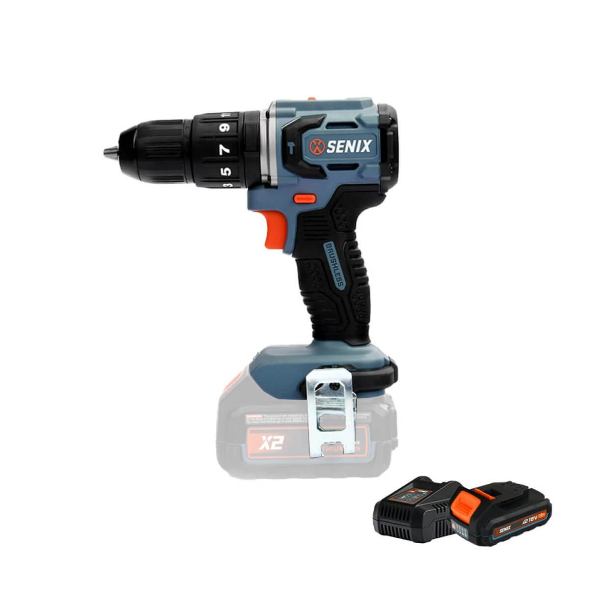 Senix Tools Senix X2 18V Brushless 60Nm Hammer Drill Kit 
