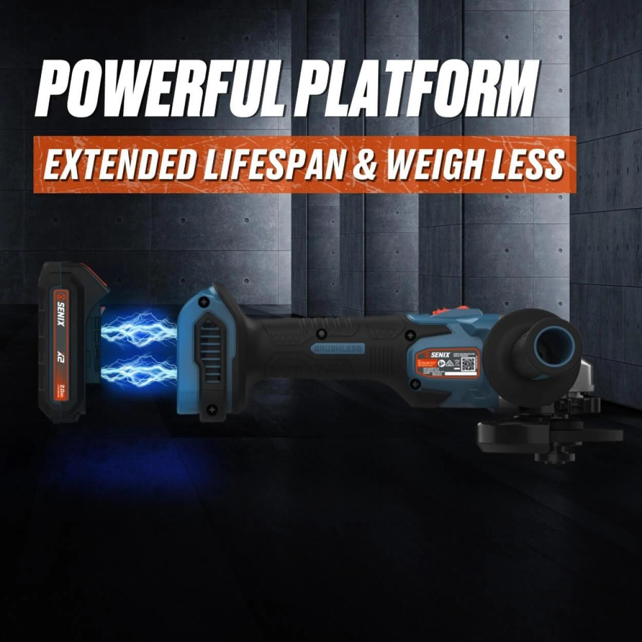 Senix Tools Senix X2 18V 125mm Angle Grinder Kit 