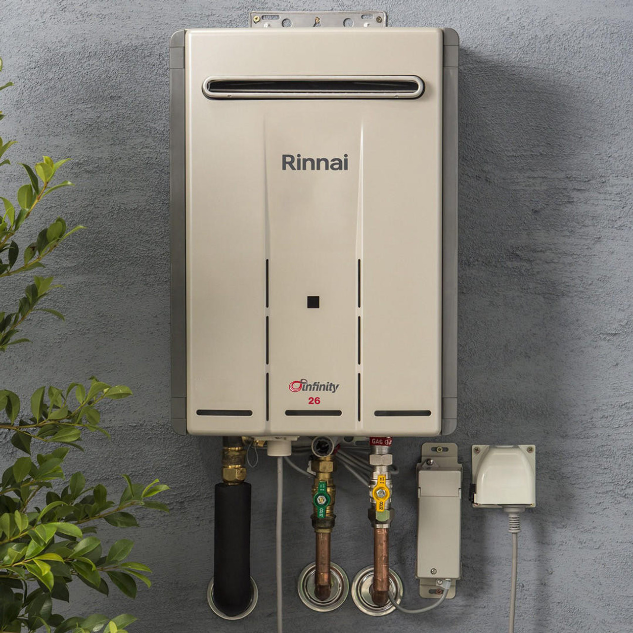 Rinnai Infinity 26 Touch Continuous Flow Gas Hot Water System Champagne Pearl