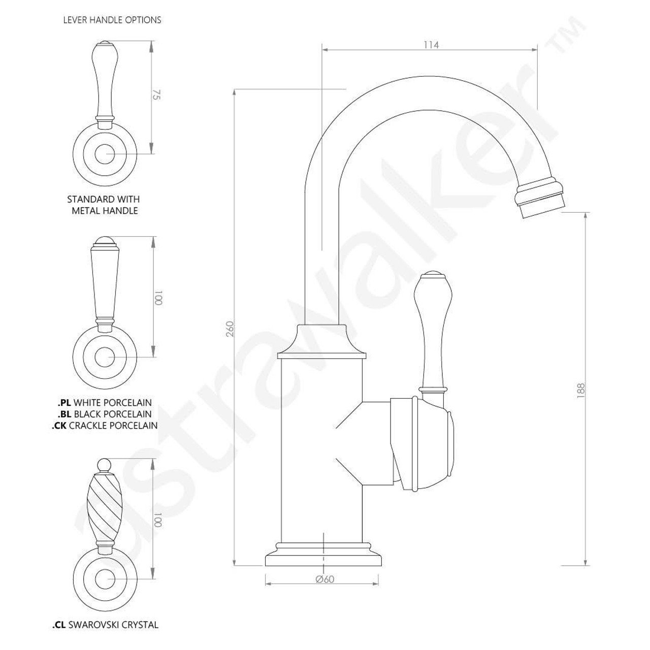 Astra Walker Olde English Signature Basin Mixer A50.03