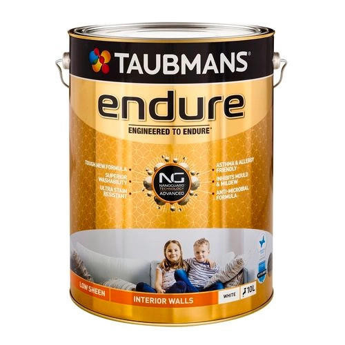 Taubmans Endure 10L Low Sheen White Interior Paint