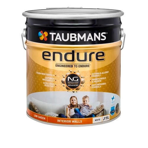 Taubmans Endure 15L Low Sheen White Interior Paint