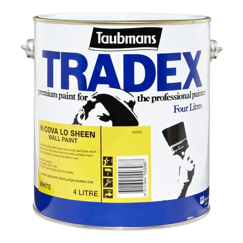 Taubmans Tradex 4L Hi Cova Lo Sheen White Interior Paint
