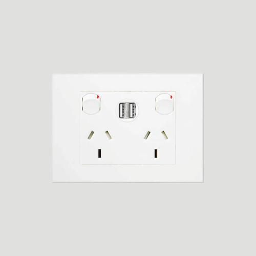 HPM Vivo 10A Double Power Point With USB Chargers 2.4A   HPM Vivo 10A Double Power Point With USB Chargers 2.4A