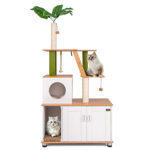 Hidden Cat Washroom with Cat Tower for Indoor Cats-White - Color: White D681-PV10198WH Hidden Cat Washroom with Cat Tower for Indoor Cats-White - Color: White D681-PV10198WH