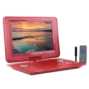 Trexonic 15.4 Inch Portable TV+ DVD Player with Swivel TFT-LCD Screen and USB,SD,AV,HDMI Inputs D970-TR-D154RED