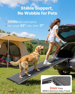 Dog Ramp for Cars, 63" L x 17" W, Folding Pet Ramps for Medium & Large Dogs up to 250lbs, Pet Stair E415-JSHWZDSCWAQP39ZKL001V0
