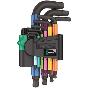 Wera Metric Hex-Plus Short Shaft Allen Wrench Set (9-Piece Set) - Color Coded M119-05133164001