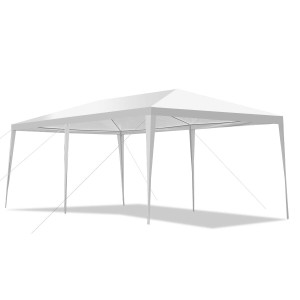 10 x 20 Feet Waterproof Canopy Tent with Tent Peg and Wind Rope - Color: White D681-OP70089