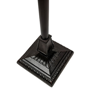 62" Brown Two Light Traditional Shaped Floor Lamp With Beige Green And Blue Geometric Stained Glass N270-478100