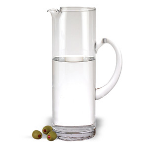 10" Clear Mouth Blown Lead Free Crystal Glass Pitcher N270-376166