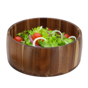 MegaChef 9.75 Inch Large Acacia Wood Salad Bowl D970-MC-A114