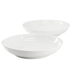 Gibson Home 2 Piece 11 Inch Round Fine Ceramic Serving Bowl Set in White D970-142571.02