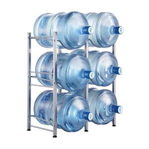 3 Tiers Water Jug Holder, 5 Gallon Water Bottle Holder, Double Row Water Bottle Rack for 6 Bottles, E415-5JLTZSSTSTZC08EPUV0