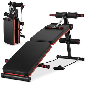 Multifunctional Sit up Bench 4 Position Adjustable Metal Workout Bench - Color: Black D681-FH10096
