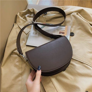 Fashion Semicircular Design One Shoulder Crossbody Wholesale Women Bag - Coffee A392-fhbg0300