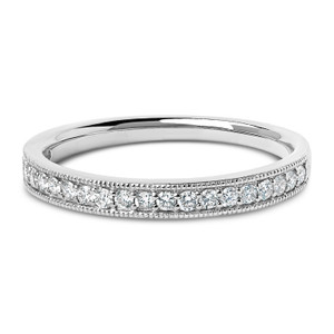 14K White Gold 1/4 Cttw Round Diamond Milgrain Wedding Band (I-J Color, SI2-I1 Clarity) - Size 7 N162-024785R700