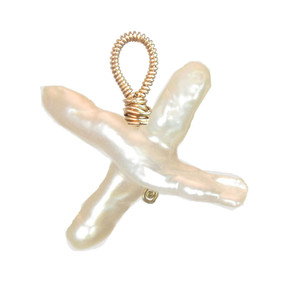Ivory cross pearl - Gold L161-pendant ivory cross pearl-gold