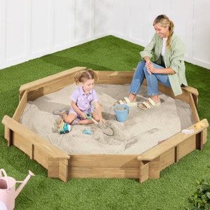Outdoor Kid's Octagonal Sandbox in Natural Wood Finish Q280-NATBCP6795854