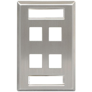 Faceplate id stainless 1-gang 4-port C403-TDICC-IC107S04SS