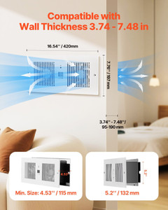 4-Inch Room to Room Fan, 2-in-1 300 CFM Through Wall Fan with Remote Control & Temperature Control, E415-SNXHSEHYSDWXTALGPV1