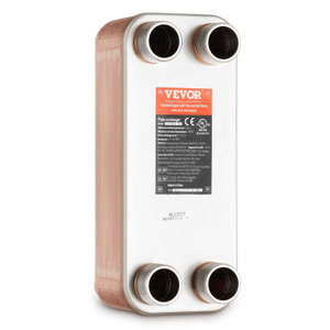 Heat Exchanger, 5"x 12" 30 Plates Brazed Plate Heat Exchanger, Copper/316L Stainless Steel Water To E415-QHBSHRQ51230HDK92V0