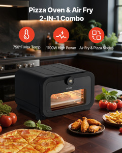 Pizza Oven, 8 Presets Electric Pizza Ovens Air Fry Combo, 12-Inch Indoor Pizza Maker Smart Knob Con E415-DGNKHSDXNCP1RUM2X001V1