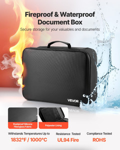  Fireproof Document Box, 1832 F Heat Insulated Fireproof & Waterproof Box with Lock, Portable Multi E415-XSFHDCGKDCRQNC3DL001V0