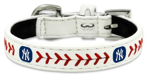 New York Yankees Pet Collar Classic Baseball Leather Size Toy CO Z157-4421405241