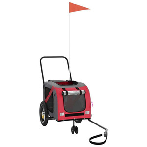 Pet Bike Trailer Red and black Oxford fabric, iron, PVC Medium A949-93887