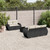  Garden Sofa Set Black PE rattan, powder-coated steel, tempered glass A949-3253433