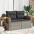 Garden Sofa Grey PE rattan, powder-coated steel, solid acacia wood A949-366145