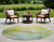 8' Round Green Round Abstract Washable Non Skid Indoor Outdoor Area Rug N270-559807