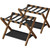 Set of 2 - Sturdy Luggage Rack in Walnut Wood Finish with Lower Storage Shelf Q280-STWNLR891368745