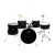 Glarry Full Size Adult Drum Set 5-Piece Black with Bass Drum, two Tom Drum, Snare Drum, Floor Tom,  T575-S0671271065