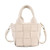 Trendy Braided Split Jointed Design Crossbody Women Bucket Bag - White A392-fhbg0293