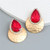 U.S. Fashion Colorful Stone Water Drop Design Wholesale Earrings - Red A392-fear8375
