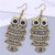 Enamel Night Owl Vintage Fashion Women Wholesale Costume Earrings - Black A392-fear7524