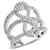 3W1587 - Rhodium Brass Ring with AAA Grade CZ  in Clear A874-3W1587