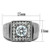 TK347 - High polished (no plating) Stainless Steel Ring with AAA Grade CZ  in Clear A874-TK347
