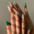 Green and White Water Ripple Pointed Toe 24 Pieces Set Fashion Fake Nail Wholesale Nail Stickers A392-nstr0128
