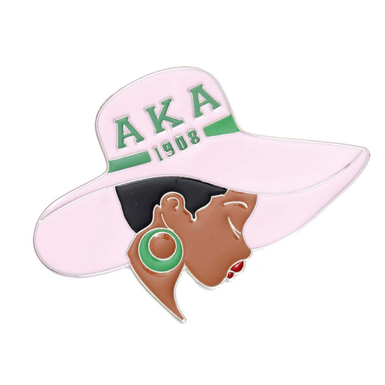 AKA Pink Green Greek Letter Hat Pin T226-9485315506495