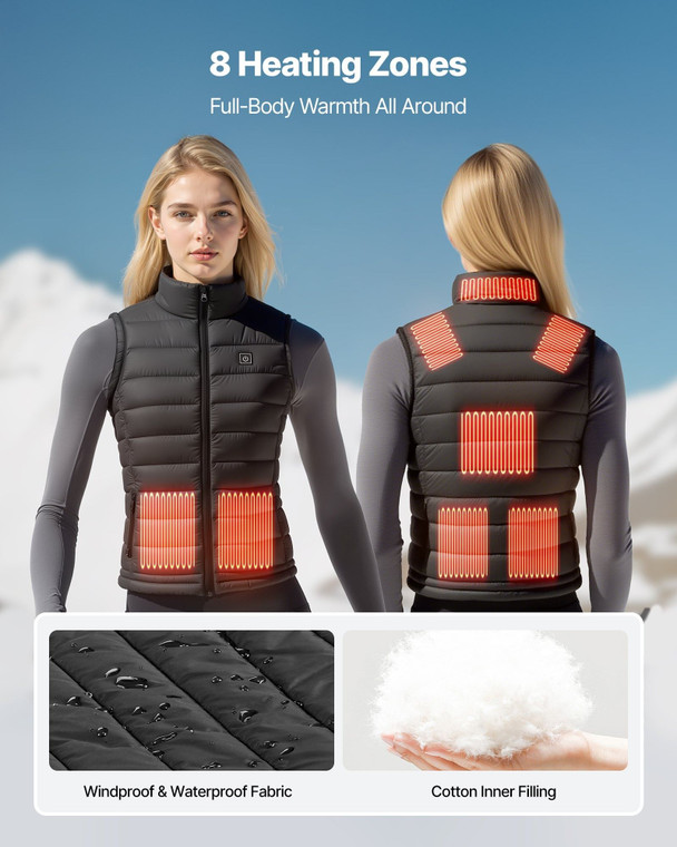 Heated Vest, Women Electric Heating Vest with 16000 mAh Battery Pack, 8 Heating Zones Lightweight R E415-TCKNK8QMMHS0VMVDQ001V9