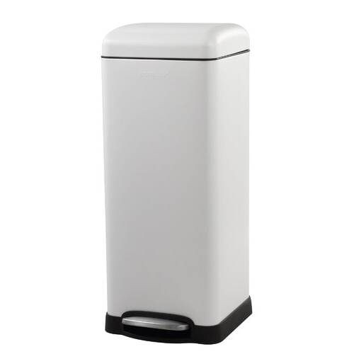 8-Gallon Retro Stainless Steel Step-On Trash Can in White Finish Q280-PRWH7867