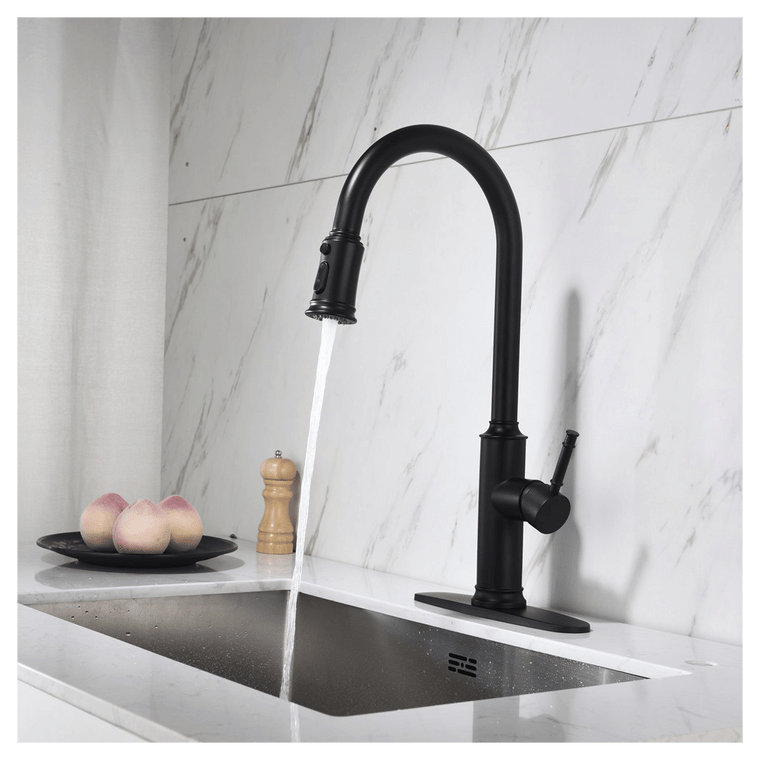 Single Handle Pull Down Kitchen Faucet with Dual Function Sprayhead T575-S0671279404