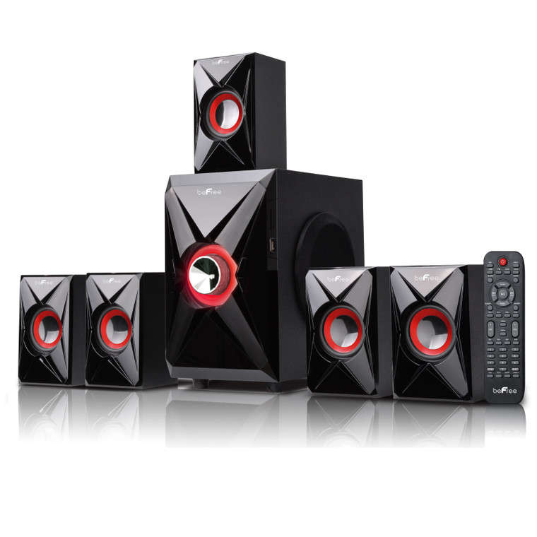beFree Sound 5.1 Channel Bluetooth Surround Sound Speaker System in Orange D970-BFS-420